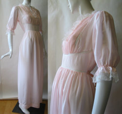 satinworshipper:  1970s Barbizon pale pink pintucked nightgown by afterglow vintage on Etsy   @shadows-creep-inside-of-me