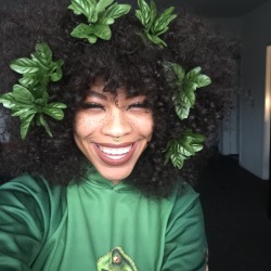 kieraplease:  Anon: Stop putting flowers in your hair Me: LEAF ME ALONE 🍃 