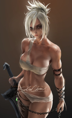 sakimichan:   finished render from this terms voice over tutorial for cinematic Riven  &lt;3 heres some steps too &lt;3 voice over tutorial/sfw/nsfw  -www.patreon.com/sakimichan  