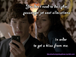 â€œYou donâ€™t need to decipher passenger jet seat allocations in order to get a kiss from me.â€