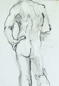 teophil:  artformen:  model with hand on hip - graphite on synthetic paper  visit http://teophil.tumblr.com/archive 