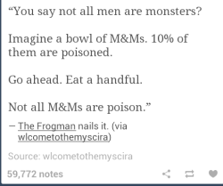 i-was-a-teenage-anarchist:  sassmaster-general:  squalll:  toenail-fister:  THIS IS THE MOST BULLSHIT THING IVE EVER SEEN PEOPLE ARENT M&amp;MS. DON’T COMPARE PEOPLE TO FUCKING FOOD. REPLACE “MEN” WITH “MUSLIMS”. WHAT MAKES THE SECOND ONE WORSE