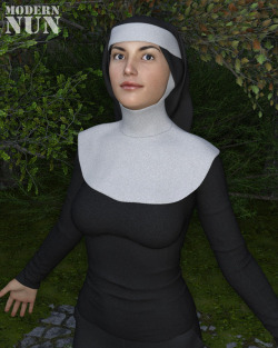  Modern nuns move with the times. Gone are the long robes, now they dress  in a more casual fashion. But the habit stays on at all times. Ready for use with Genesis 3 Females and in Daz Studio 4.9 ! Check the link for more images and info! Modern Nun