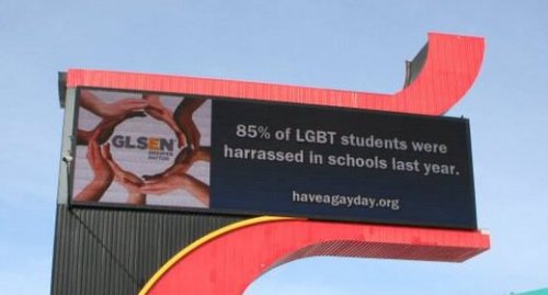 bidyke:bifeministfan:gaywrites:ICYMI: The LGBTQ organization Have A Gay Day has launched a campaign in Dayton, Ohio to share informative and powerful messages about LGBTQ people on billboards around the city. There are 13 graphics in all, so next time