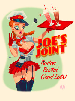 pornazzi:Button Bustin’ Good Eats!art by HVanHoot