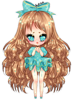 : annabelle likes to use jewel stickers on her body she’s too cuteʕ ˵• ₒ •˵ ʔ  quick chibi to try motivate myself to finish drawings  ruru’s art is always so cute ~ ^^