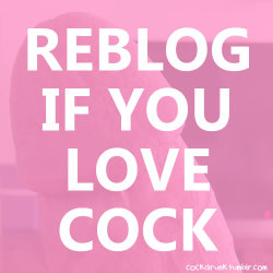 lovelysissymichelle:  cockdrunk:  I wonder how many of my followers will reblog this?  Love cock soo much! 