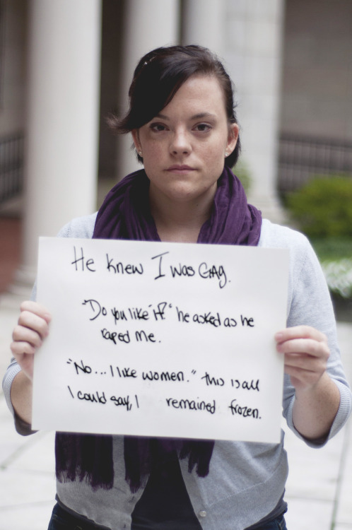 dykeprivilege:  policymic:  Courageous women speak out against corrective rape  Grace Brown has photographed hundreds of survivors and received submissions from thousands more since starting Project Unbreakable in October 2011. Her images document the