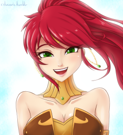 #118 - Pyrrha’s Beautiful SmileIt’s amazing what a slight change of expression and some shadowing can do to change a heartfelt smile into an “ohgodnopleasebegentleplease” smile.Learning is so fun.
