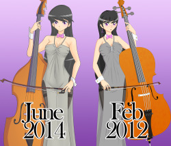 For those who haven&rsquo;t seen my earlier works and don&rsquo;t realize I ripped off my own dress design. I think I actually got worst at drawing a cello (to be fair, in my newer one I drew her with a double bass instead).