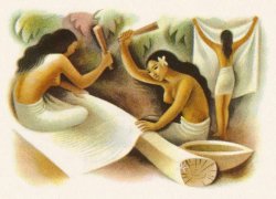 Illustration by Miguel Covarrubias, from Typee: A Romance of the South Seas, by Herman Melville. Via Book Graphics.