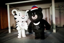 Follow-up to yesterday’s Otayuri Pyeongchang 2018 mascot post - here are some of the photos and official graphics (e.g. Kakaotalk emojis) of the mascots that have been seen around South Korea! Even Olympic champion figure skater   (And my personal fav)