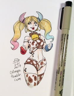 callmepo: LOOKIT ME! IMMA M******F****** COW!- (Cowbell Harley quote)   [Come visit my Ko-fi and buy me a coffee some markers if you like my tiny doodles and want to see more!]   