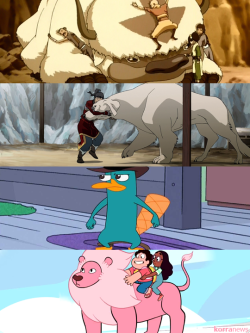 korranews:  Did you know that Dee Bradley Baker, who voiced Appa, Momo, Naga, and Pabu in the Avatar franchise also voices Perry the Platypus on Disney’s Phineas &amp; Ferb and Lion on Cartoon Network’s Steven Universe, among dozens of other roles