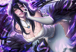 sakimichan: painted Albedo from Overlord in a slightly more Tilted composition:3This is the normal version.&gt;semi-nude PSD+high res,steps,vidprocess etc&gt;https://www.patreon.com/posts/albedo-term-43-7338756  