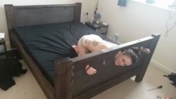 boundgaggedandfucked:  More BDSM Hot Collections  I love this bed. I want one B