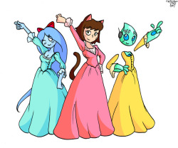 Abby, Yuko, and Andromeda dressed as the Schuyler Sisters from Hamilton. Not sure why I haven’t drawn this before. 