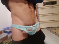 pantywhoreboi:  Getting hard and wet knowing people like my panties  #panties #boner #sissy #cockinpanties #precum #meninpanties