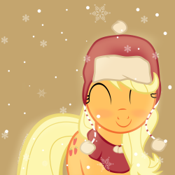 your-pretty-cupcake:  Winter Apple Jack.  If you want to use it as a Icon, please like or reblog ♥   Cutiejack~ &lt;3
