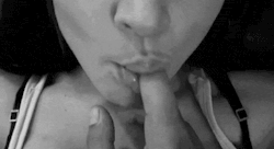 forthewantofmore:  I love to suck on his finger, feel the little lines of his finger print on the tip of my tongue… Watch his eyes roll back and his mouth twitch into a little smirk as I give him a preview of what I’m about to do to his big hard cock.