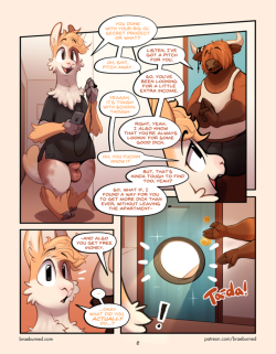 braeburned: “609″ - Pg. 2 ~Two roommates, Olli and Ian, get into some shenanigans with their own twist on a classic scheme to get a lil help with the rent.    THE REVEAL. Wait, that’s not-…huh.  Should be posting 1-2 pages a month from here