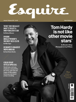 tomhardyvariations:  UK Esquire January/February 2017 | photographs by Greg Williams @gregwilliamsphotography | interview by Miranda Collinge @mcollface“ACTOR Tom Hardy will have the scribbled words “Leo knows everything” added after losing a bet