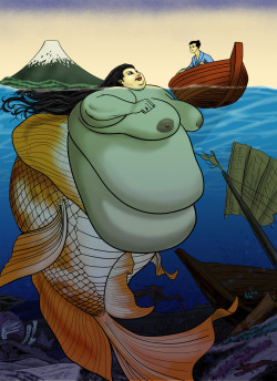 pardonmewhileipanic:  ray-norr:&ldquo;Sea Maiden and the Sailor&rdquo;  absolute fav fat mermaid pic iâ€™ve seen yetI now want to be not just a fat mermaid, but a MASSIVE fat mermaid#goals