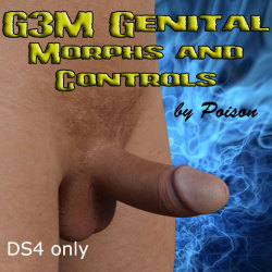 &ldquo;G3M  Gens Morphs &amp; Controls by Poison&rdquo; is a series of 47 morphs and  controls for the new G3M genital figure to be used with Genesis 3 Male  on Daz Studio 4.8! Check the link for all the info!G3M Gens Morphs &amp; Controlshttp://renderoti