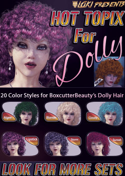 Need more Dolly hair color options? Well check out Loki’s new product! &ldquo;HotTopix&rdquo;  is a brand new Materials pack for BoxcutterBeauty&rsquo;s Dolly Hair, with  this pack you&rsquo;ll get 20 brand new Material Sets! Give it a shot!HotTopix