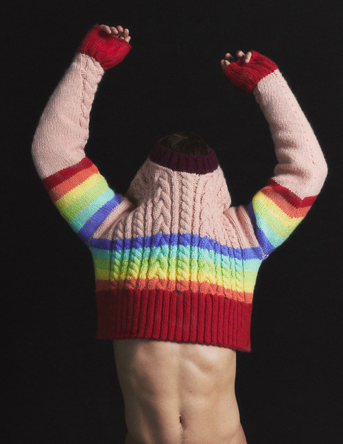 vogueman:  Tom Daley photographed by Felix Cooper for Ami Paris. Tom wears cropped cable jumper in an alpaca and merino wool blend hand-knitted by Tom Daley