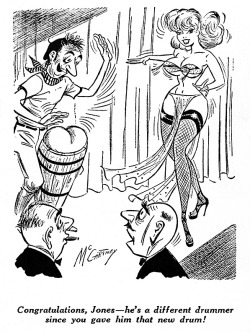 Burlesk cartoon by Bill Ward..    aka. “McCartney” From the pages of the July ‘57 issue of ‘SHOWGIRLS’ humor digest..