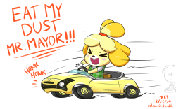 So this is what she was happy about. I like to think that Isabelle is the type who&rsquo;s personality changes when she gets behind the wheel.