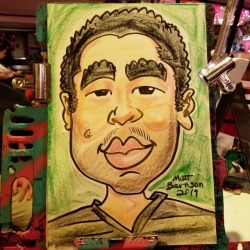 Doing caricatures at the Buffy sing-along at Cuisine en Locale/ONCE in Somerville.  ============= Commissions are open! 😃 ============= Caricatures are a fun addition to any party!  ============= . . . . . . .  #art #caricatures #drawing #caricaturist