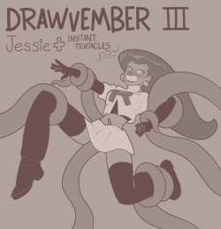 atomictikisnaughtybits: DRAWVEMBER #3 Jessie (Team Rocket) + Instant Tentacles 