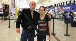 enbyho:  micdotcom:  Guess what happened to this white guy who brought an assault rifle to the airportJim Cooley marched into the Hartsfield-Jackson International Airport in Atlanta last week to pick up his daughter from a flight. Except this wasn’t