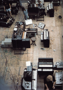 soundisnotasleep:  What live electronica used to look like: Tangerine Dream in 1974.