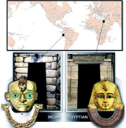 archdrude:  The Amazing Connections Between the Inca and Egyptian Cultures  &ldquo;The ancient Egyptians (in Africa) and the ancient pre-Incas/Incas (in South America) evolved on opposite sides of the globe and were never in contact. Yet, both cultures