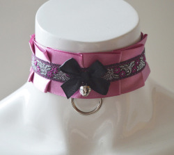 nekollars:  Cute pleated collar with luxurious jacquard center ribbon ♥for sale HERE