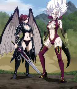 nalu-03:  You know you’re screwed when you see these two.    Erza Scarlet &amp; Mirajane Strauss    Episode 238: Tartaros Arc: Immorality and Sinners 