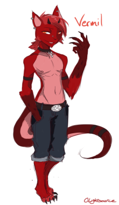 0lightsource:  Or Vermi…that works too lol Wasn’t feelin’ Zaffs design anymore so I thought I’d replace my fursona with a more…publicly decent…one lol Like Zaff he’s a chimera but this time he’s like a cat snake…thing…lol He’s a