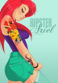 From-Ribbons-To-Curls:  Re- Imagining Disney Princesses As Hipsters In Badass Art