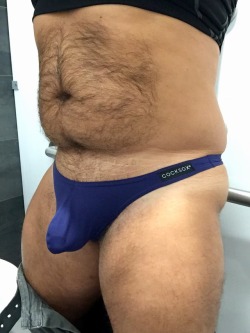rwraith55:  Sporting my midnight blue Cocksox thong for both Thong Thursday and my travel day to Palm Springs.