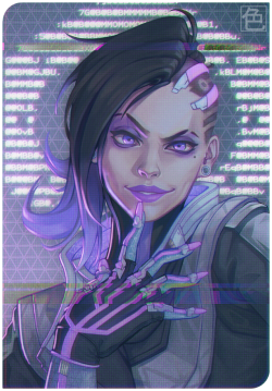 iroiroseigyo: Sombra! I love her but my aim is so bad so I draw her instead &gt;:3 I totally forgot to post this here until now (e_e; 