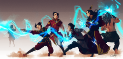 hailkuvira:  hushedconfessions:  youngjusticer:  The legacy lives on forever. Superhuman, by Ctreuse Lex.  I will always love this.  I always love how Zuko is just hanging out at the back of the lightning one, facing the wrong way like he’s hoping you