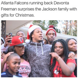 lagonegirl: At the top of the driveway, the cheering inside the house was already audible. “They already screaming,” Devonta Freeman said, walking towards the Atlanta home, his hands filled with gifts. The Atlanta Falcons running back opened the door