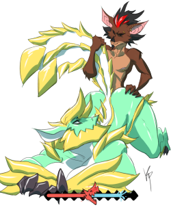 monster hunter commission for a certain someonefeaturing that one zinogre girl i drew awhile back