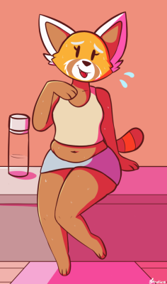 stratica:  Patreon Monthly Pinup went again to Retsuko! She’s just cooling down after some yoga practice : v ★ Twitter - DA - Furaffinity ★  ☆Tips - Patreon - Commissions ☆ 