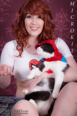 someone said I looked like someone else in my photos, which is fine and flattering, but that led to me realizing that I never posted the whole image! me with my spider baby &lt;3 Obie is a good boy, a terrible spiderman, but a very good boy &lt;3 