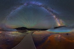 asylum-art-2:  The Milky Way Over Yellowstone Will Leave You Breathless     by  David Lane    The stars are pretty, and they’re even prettier when they’re in some  galactic arrangement, like the Milky Way in these pictures by David  Lane. He took