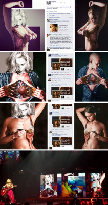chescaleigh:  dannyquirkartwork:  Back in January, it came to my attention that Madonna’s social media team had been using a series of 3 of images in a campaign on Facebook, Twitter, and Instagram with her head superimposed on my paintings to promote